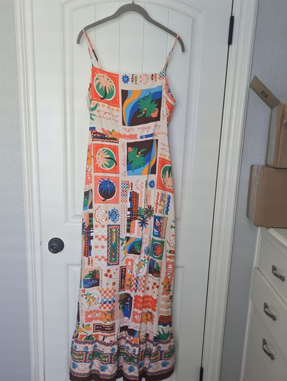 Sugarlips Peach & Blue Floral Maxi Dress